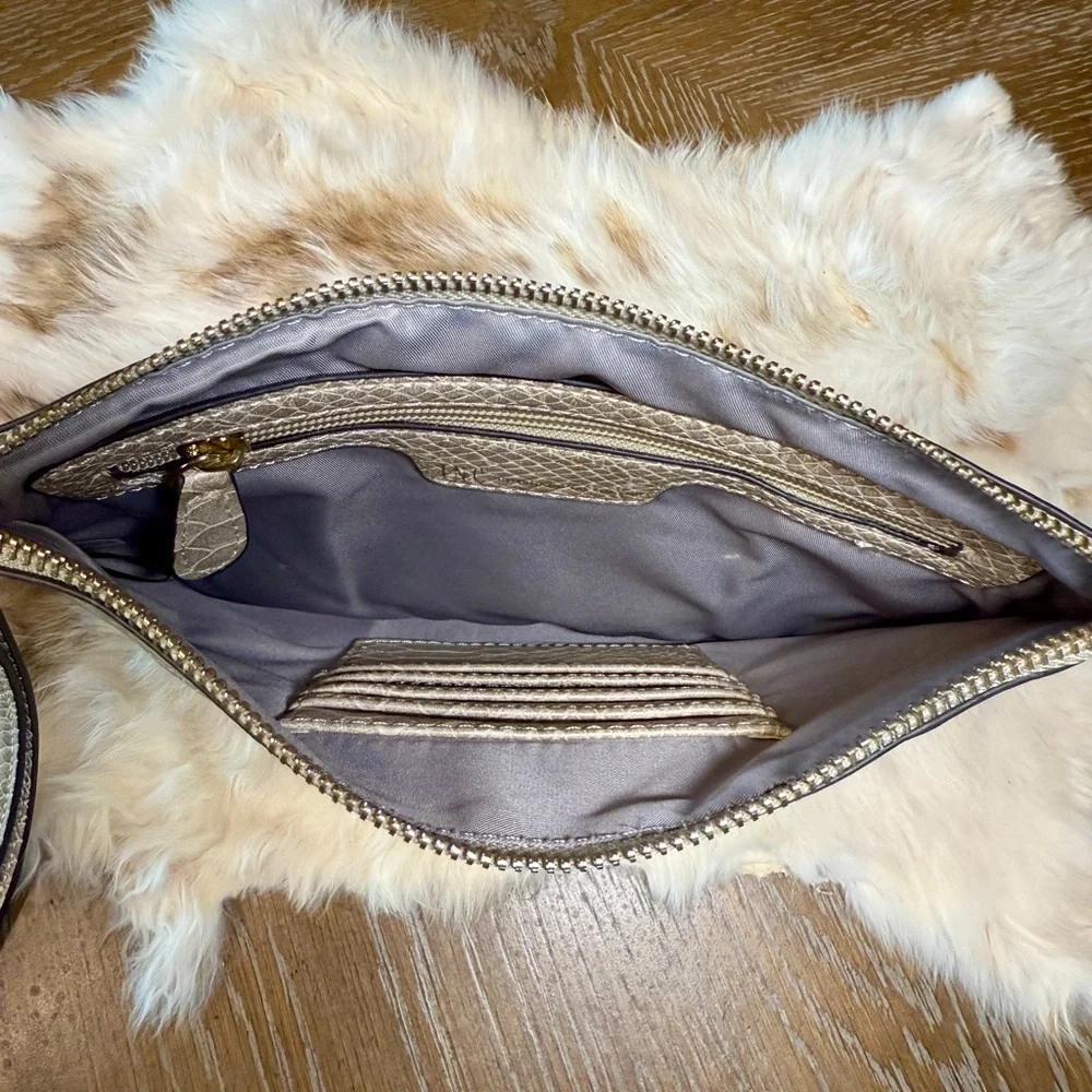 Inc International Concepts KJ Clutch/Wristlet in Metallic Gold Taupe